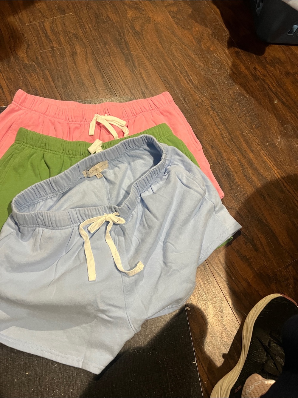 State of Mind Light Blue, Green & Pink Athletic Drawstring Shorts